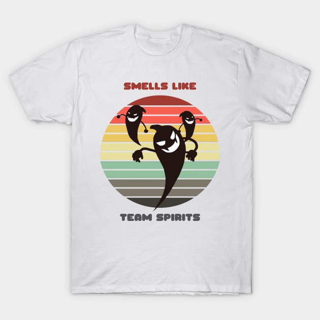 Sunset Ghosts / Smells Like Team Spirits T-Shirt by nathalieaynie